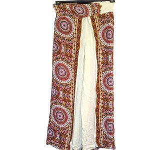 Boho Harem Yoga Pants with Open Slit